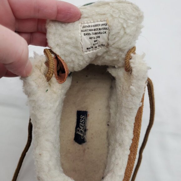 🦆Classic Vintage BASS Duck Boots Insulated Sherpa Lined Rubber & Suede 6 - Picture 7 of 11